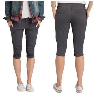 prAna Revenna Knicker Capri Pants Mid Rise Skinny Hiking Climbing Ripstop Gray 0